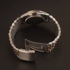 Mens Wrist Watch Two Tone Black R