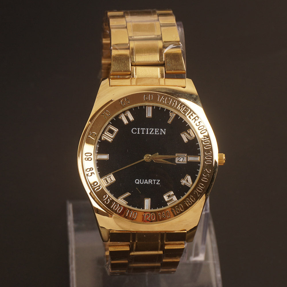 Mens Chain Writs Watch Golden Black C