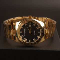Mens Chain Writs Watch Golden Black C