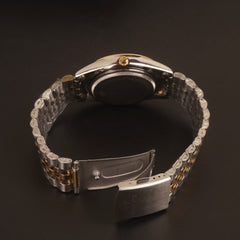 Mens Wrist Watch Two Tone Golden R