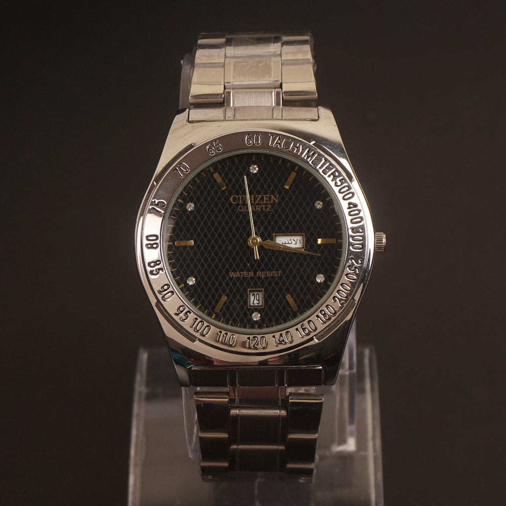 Mens Chain Writs Watch Silver Black C