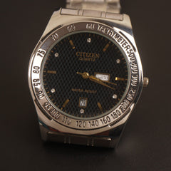 Mens Chain Writs Watch Silver Black C