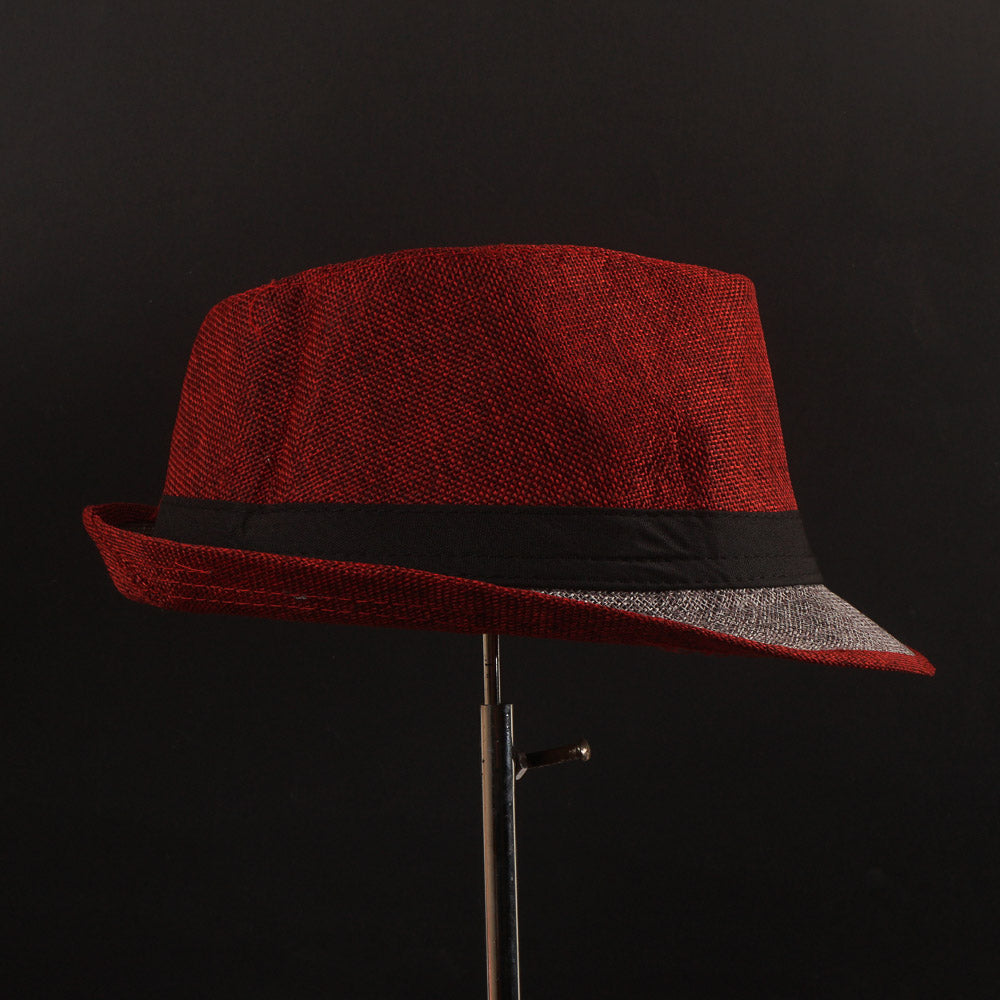 Red Grey Panama Fashion Spring Summer Wide Brim Beach Hat