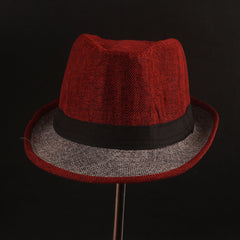 Red Grey Panama Fashion Spring Summer Wide Brim Beach Hat