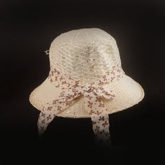 Women Hat Panamanian Style Bow Hat B