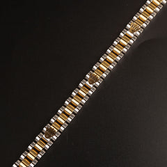 Mens Two Tone Chain Bracelets R