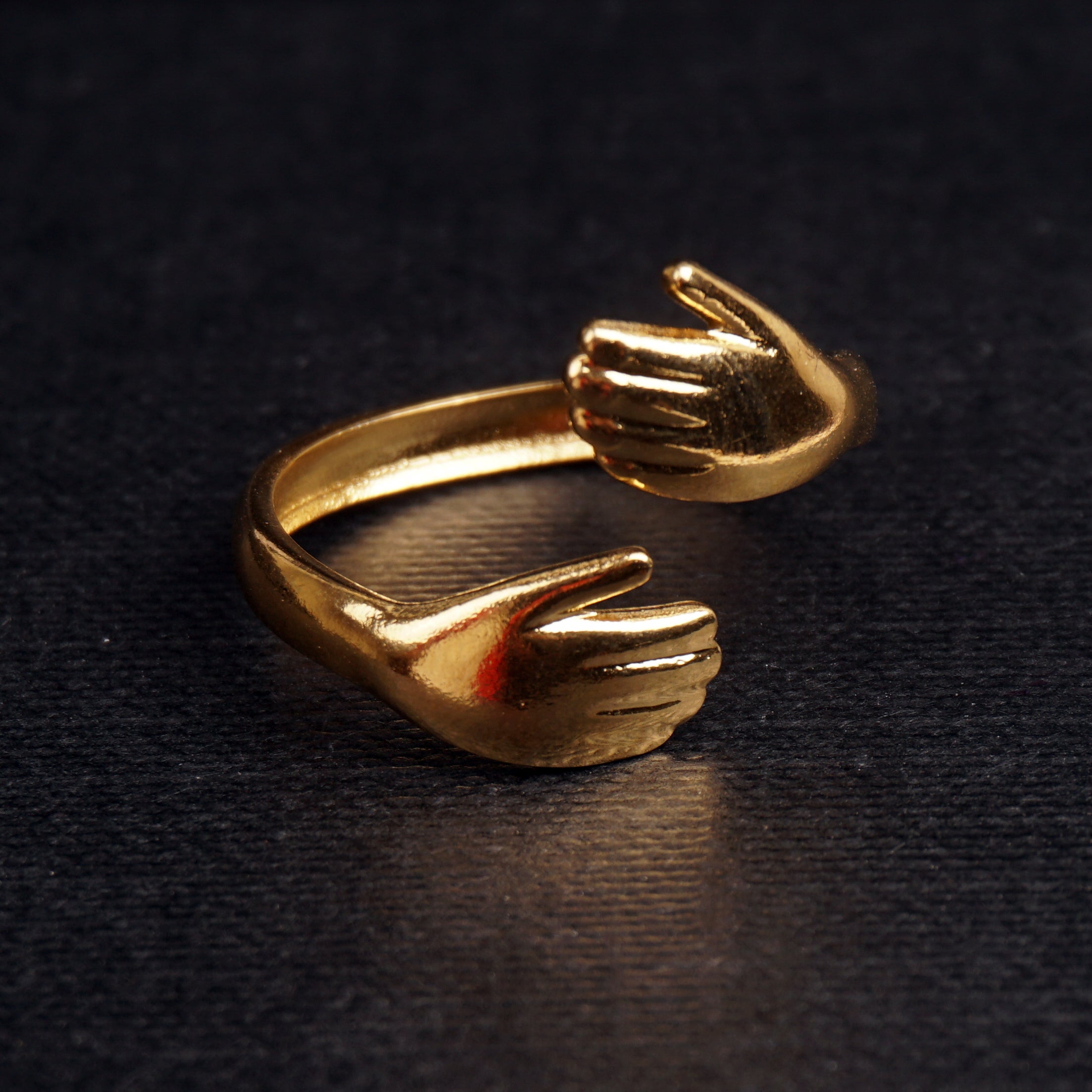 Stainless Steel Rings Hugs Design Golden