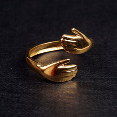 Stainless Steel Rings Hugs Design Golden