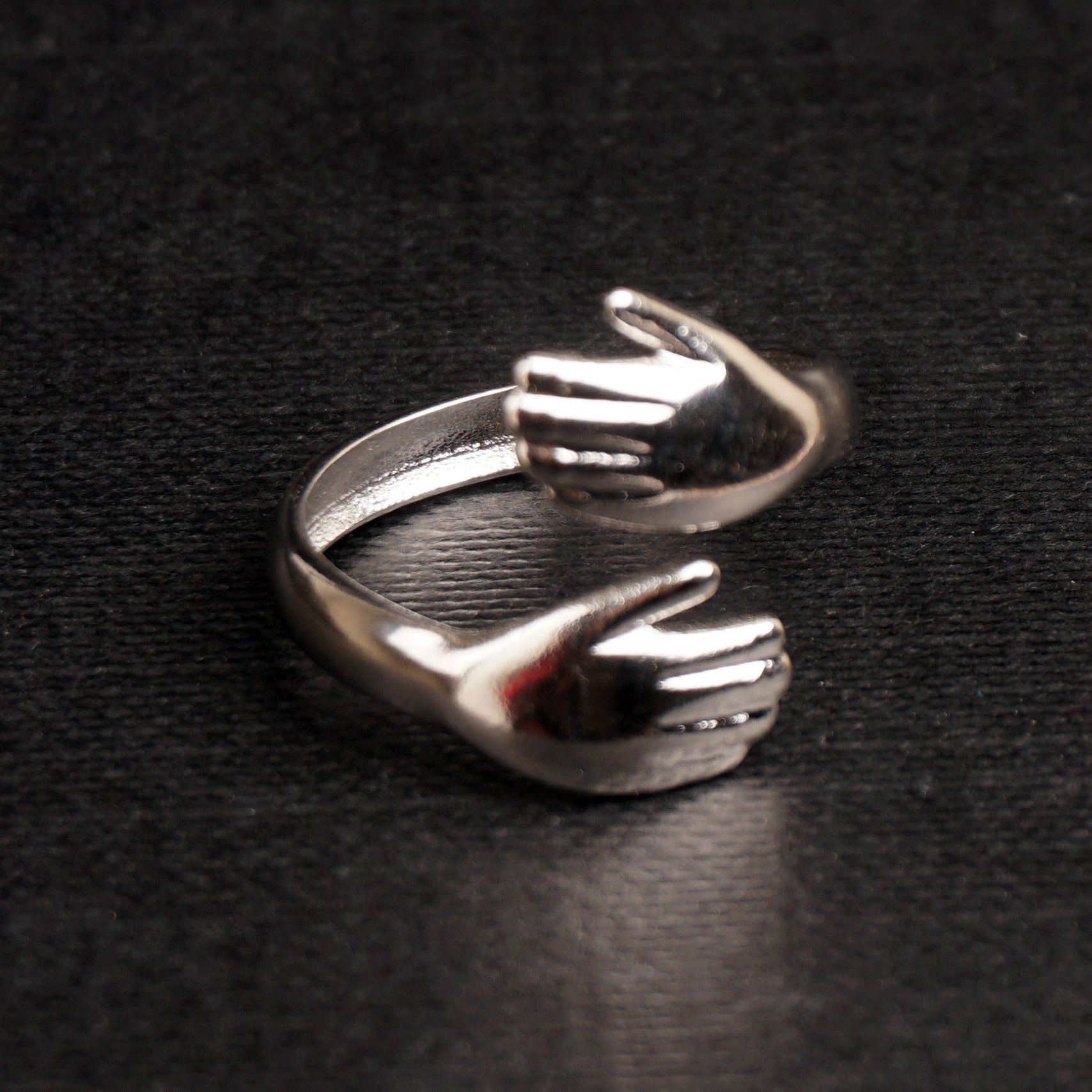 Stainless Steel Rings Hugs Design Silver