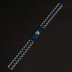 Mens Two Tone Blue Chain Bracelet V