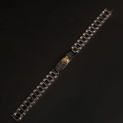 Mens Two Tone Black Chain Bracelet V