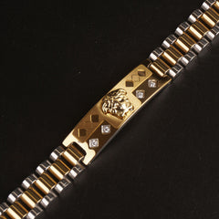 Mens Two Tone Chain Bracelet V