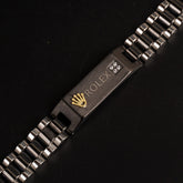 Mens Black Two Tone Chain Bracelet R