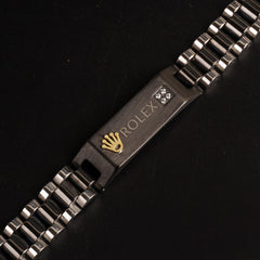 Mens Black Two Tone Chain Bracelet R