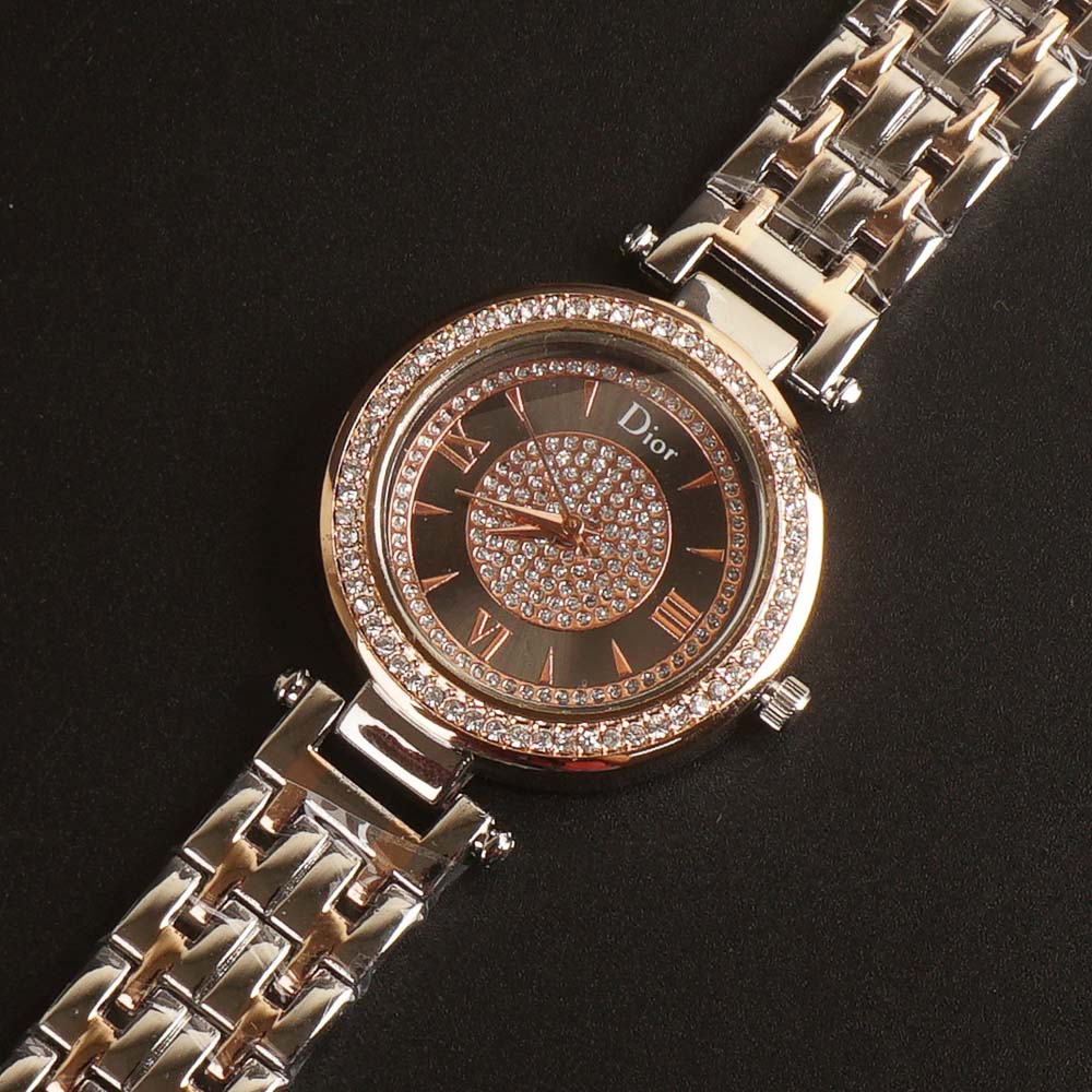 Women Chain Wrist Watch Two Tone D