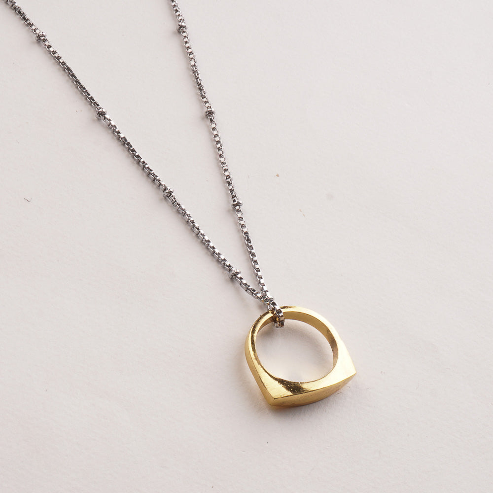 Mens Silver Chain Locket Golden