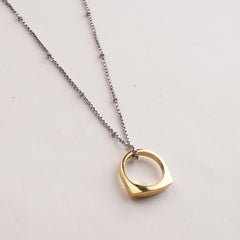 Mens Silver Chain Locket Golden