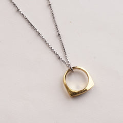 Mens Silver Chain Locket Golden