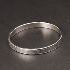 Mens Silver Branded Kara Numeric