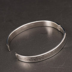 Mens Silver Branded Kara Numeric