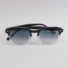 Blk White Sunglasses with Lite Blue Shade