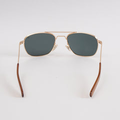 Golden Sunglasses with Black Shade Wooden Stick