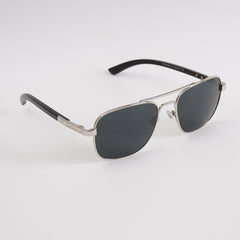 Silver Sunglasses with Black Shade Wooden Stick