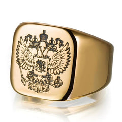 Eagle Etching Golden Ring
