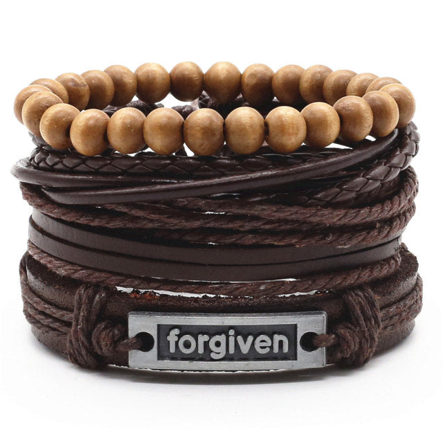 Fashion Multilayer Charm Words 4Pcs set Handmade BD-1036S Bracelet