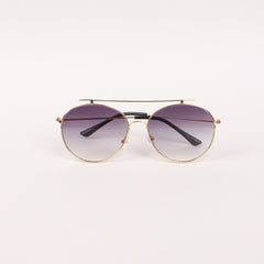 Golden Round Frame Black lens Sunglasses