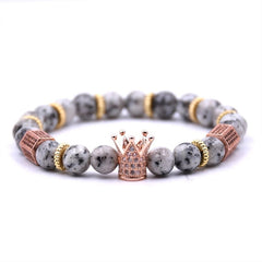 Gray Micro Pave Hecagon Crown Cubic Zirconia Bracelet