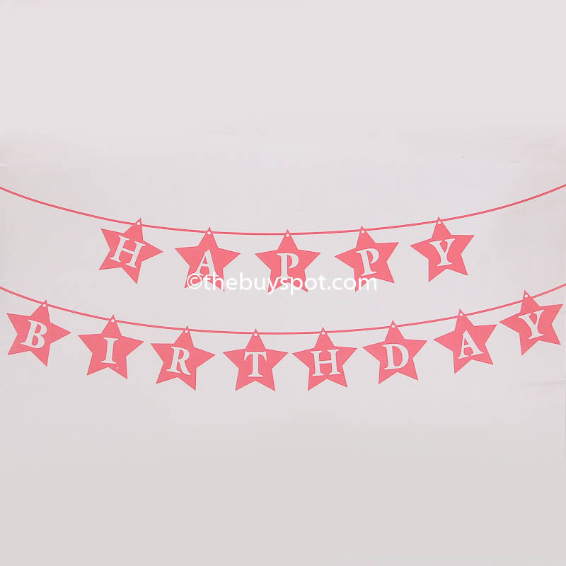 Happy Birthday Paper Flags 13 Pcs