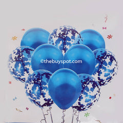 10 pcs Blue Confetti Balloons Set
