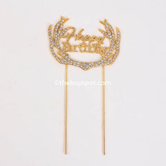 Fancy Golden Happy Birthday Cake Topper