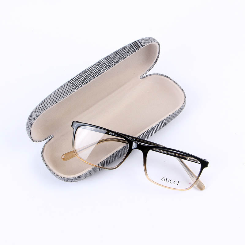 Black & Yellow Rectangular Eyeglasses