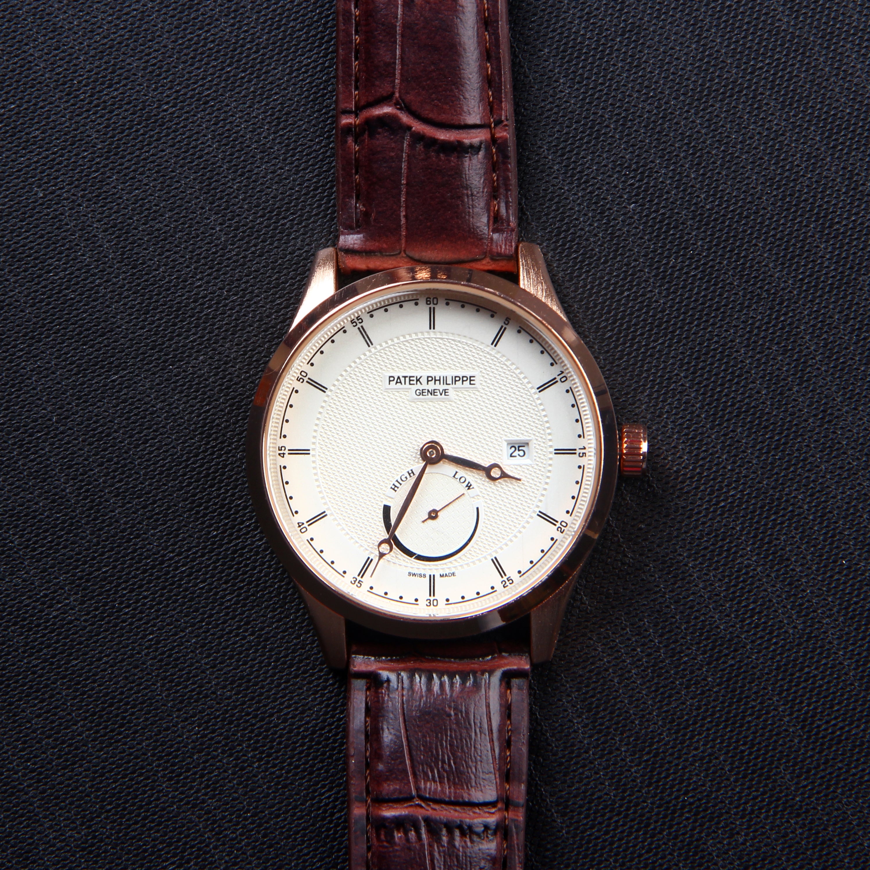 Brown Strap Golden Dial 1310 Men's Wrist Watch