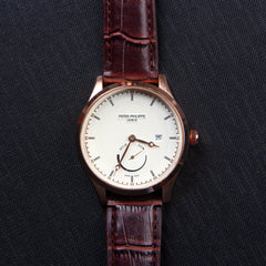 Brown Strap Golden Dial 1310 Men's Wrist Watch