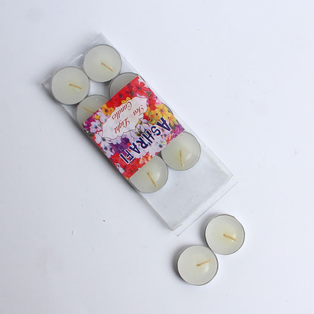 Tea Lights Candles White - 10 PCs
