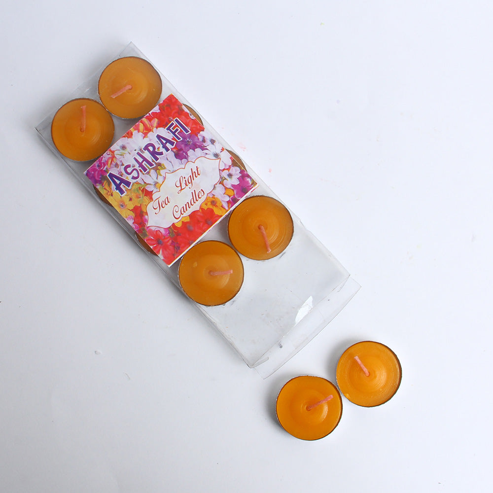 Tea Lights Candles Yellow - 10 PCs
