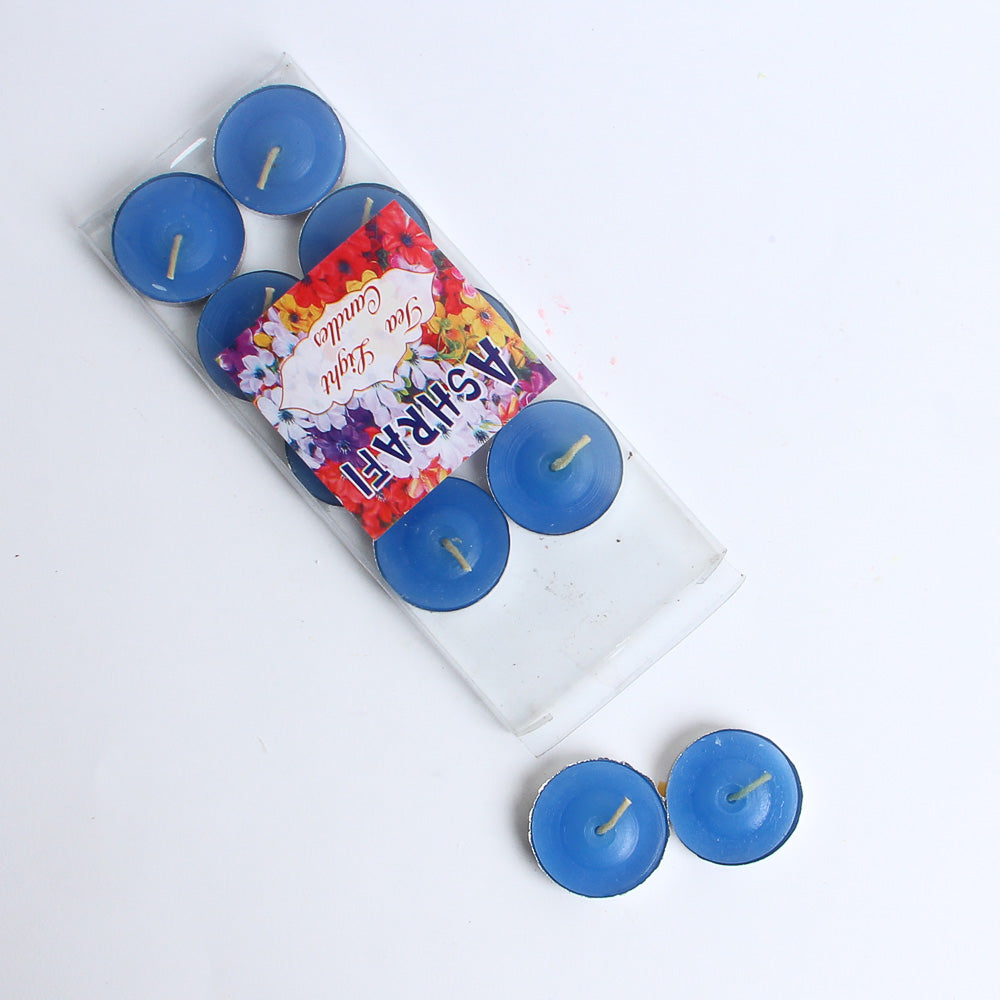 Tea Lights Candles Blue - 10 PCs