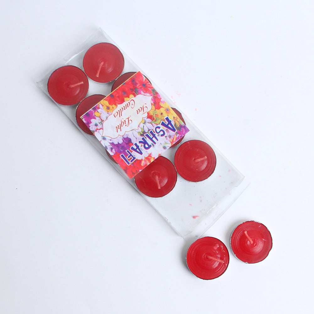 Tea Lights Candles Red - 10 PCs