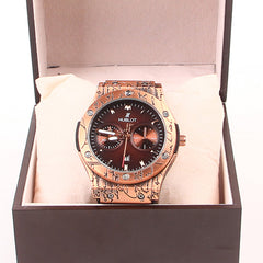 Red Leather Strap 1167 Men's Wrist Watch