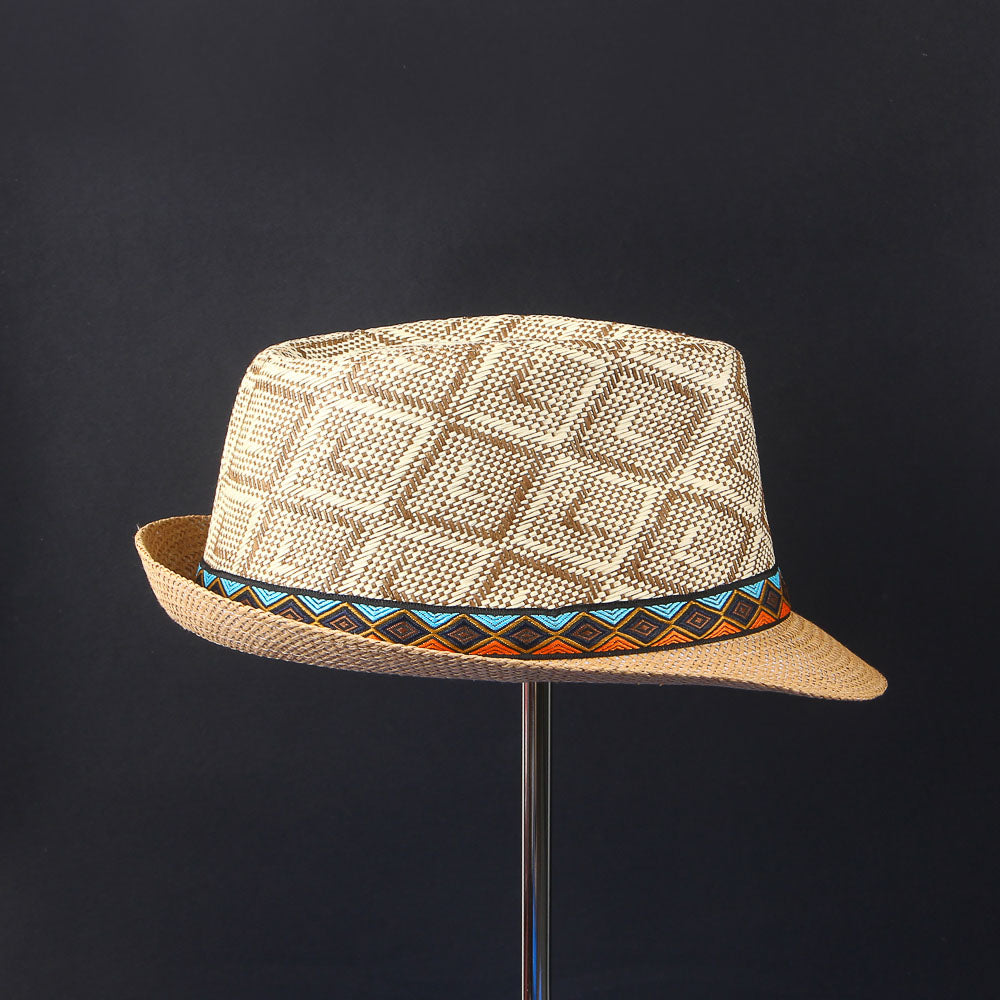 Kahki Beach Summer Women Men Elegant Beach Cap Panama Hat
