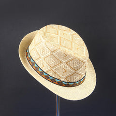 Beige Beach Summer Women Men Elegant Beach Cap Panama Hat