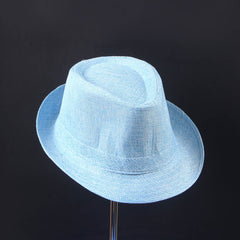 Light Blue Panama Fashion Spring Summer Wide Brim Beach Hat