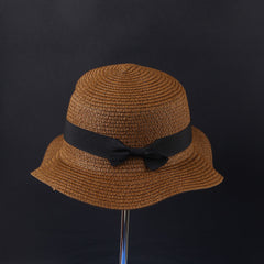 Brown Fashion Bow Casual Brim Cap