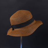 Brown Fashion Bow Casual Brim Cap