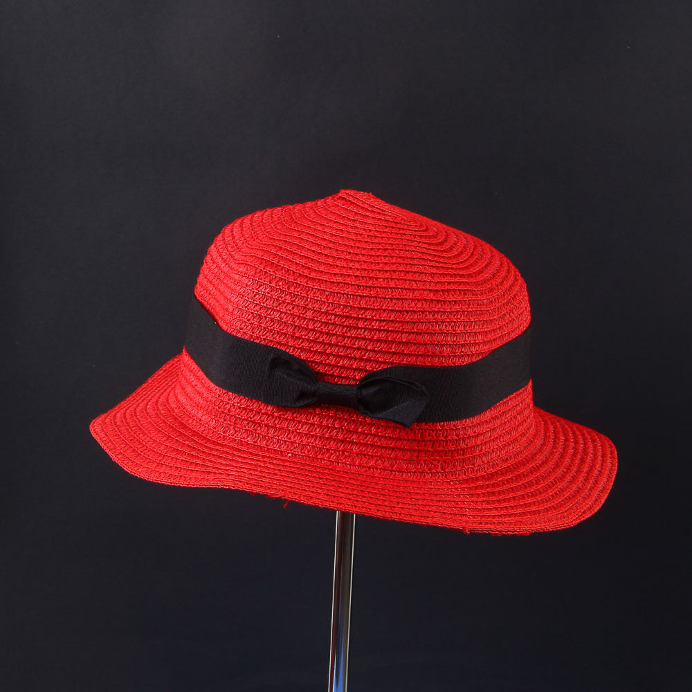 Red Fashion Bow Casual Brim Cap