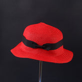 Red Fashion Bow Casual Brim Cap