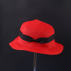 Red Fashion Bow Casual Brim Cap